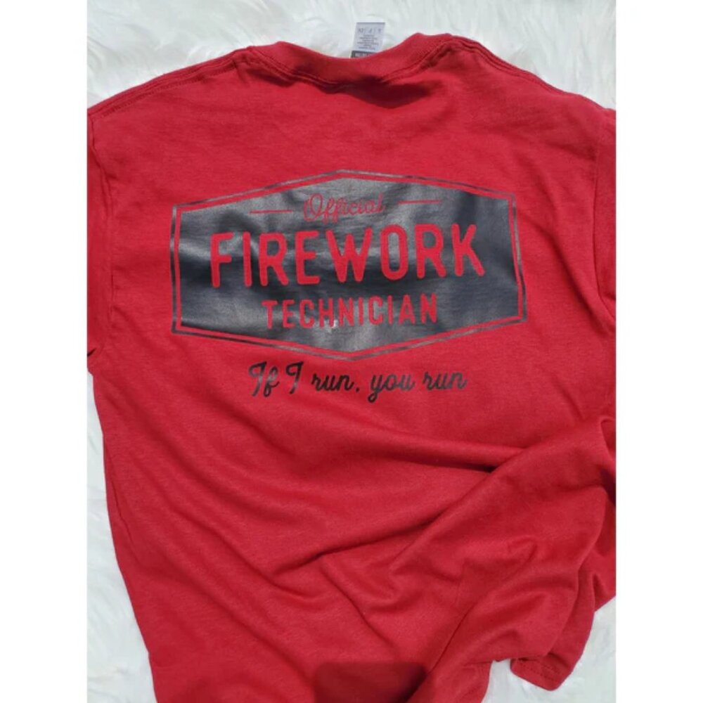 Firework Technician Mens Custom Tee Graphic Short Sleeve T-Shirt